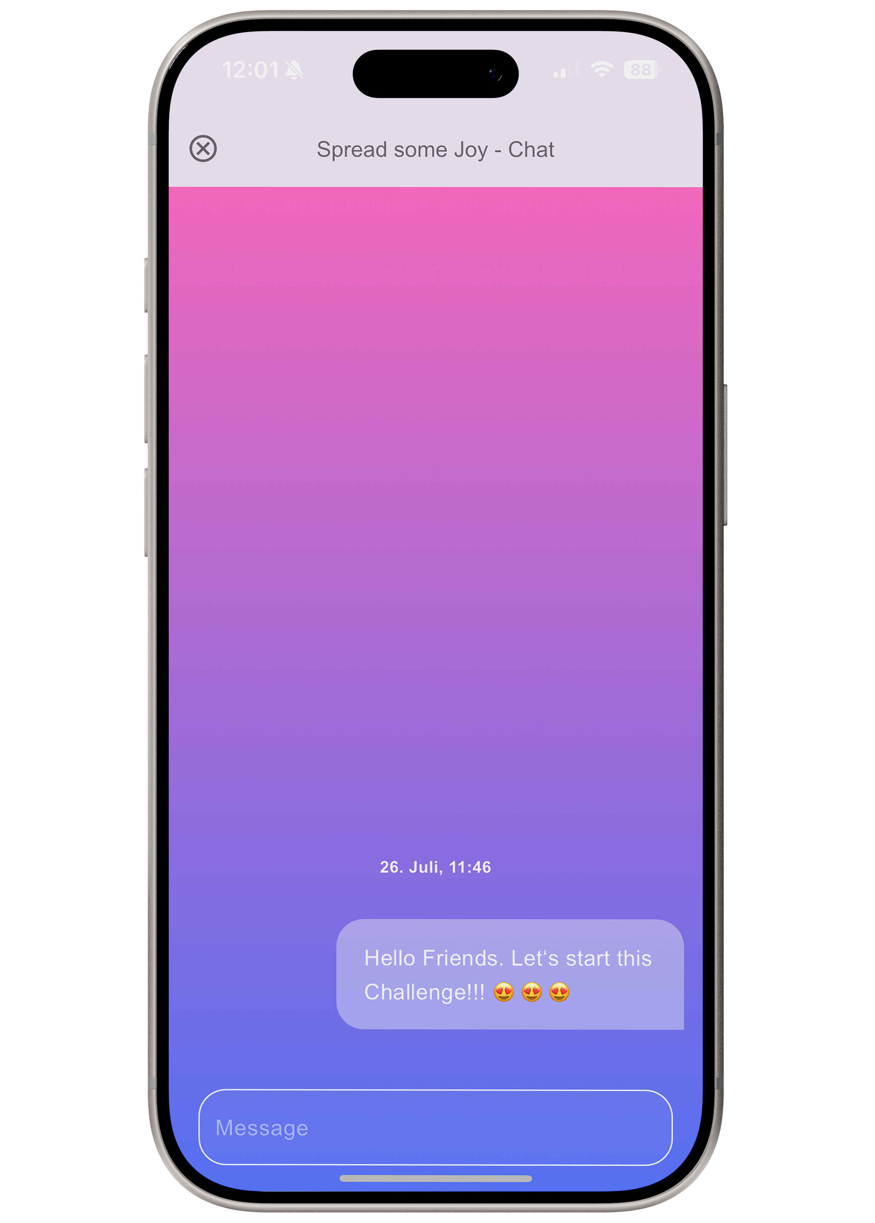 Chat with friends in TheChallenge
