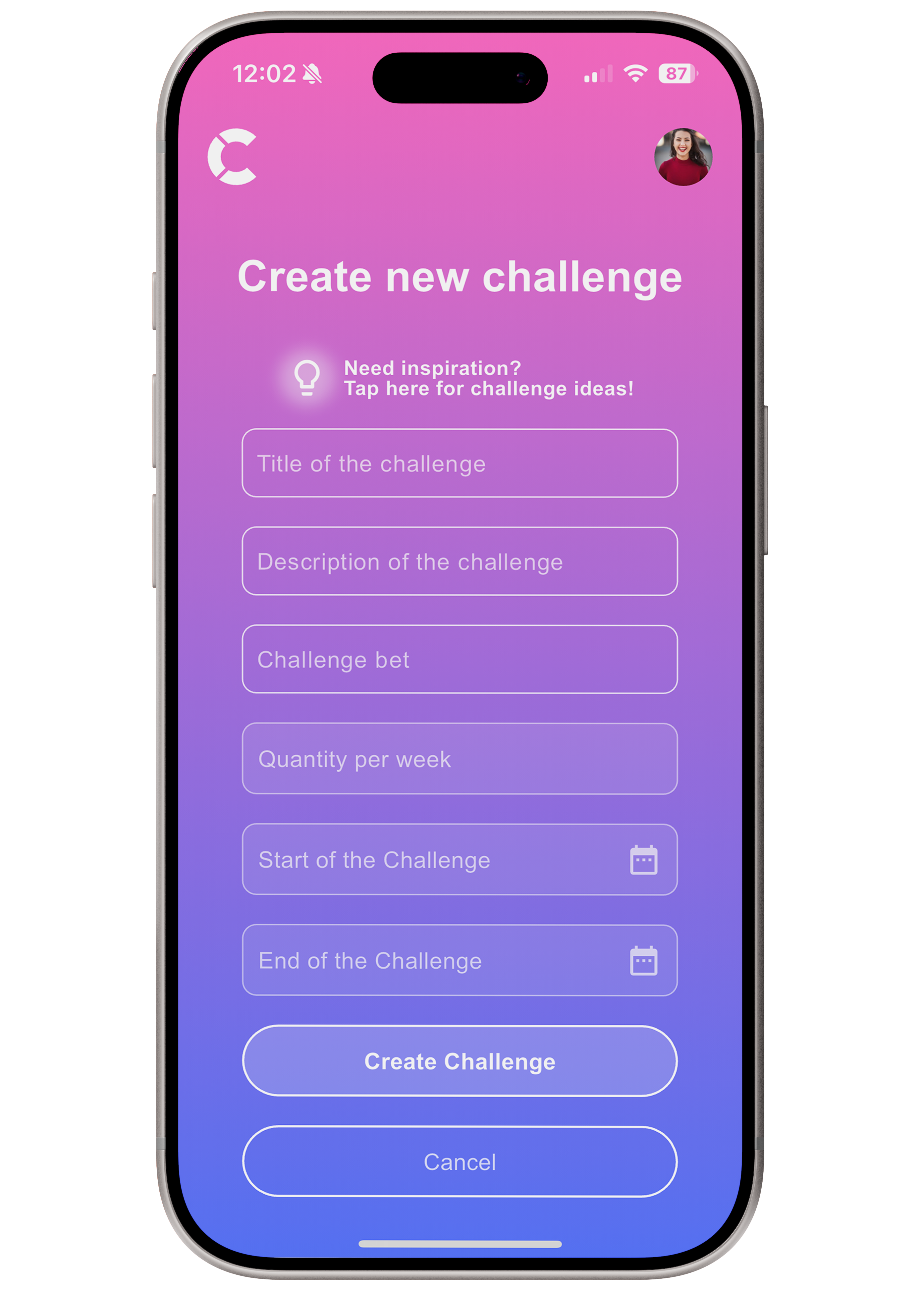 Create a new challenge in TheChallenge